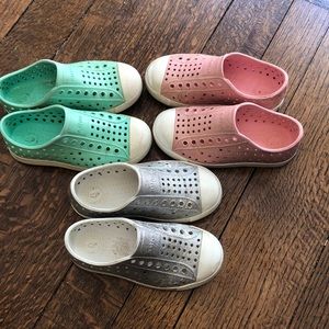 Lot of girls native shoes